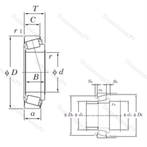 Подшипник роликовый радиально-упорный 32912JR от производителя  KOYO Подшипник роликовый радиально-упорный 32912JR от производителя  KOYO