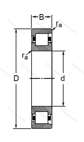 Цилиндрический роликовый подшипник 102407 (N 407 V) в Подольске