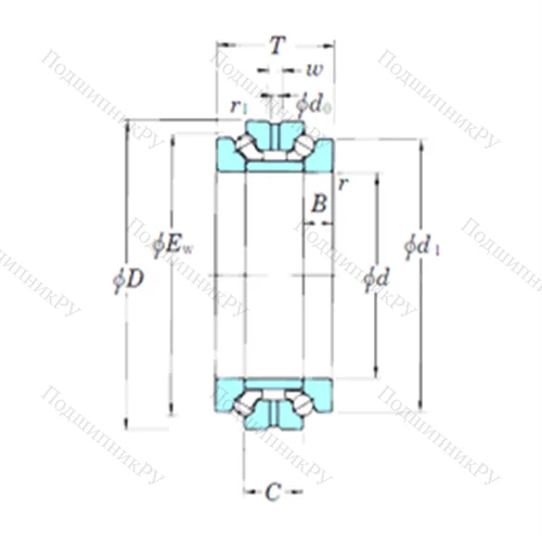 Подшипник шариковый упорно-радиальный 234708B от производителя  KOYO