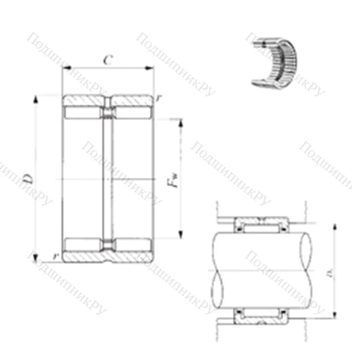 Подшипник игольчатый радиальный GTR 9311850