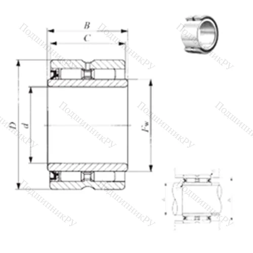 Подшипник игольчатый радиальный GBRI 243920 U