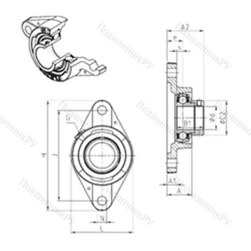 Подшипниковый узел шариковый радиальный ESFLE 206