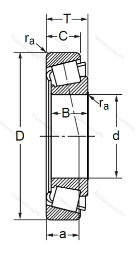 Конический роликовый подшипник 27307 (30307 D) в Подольске