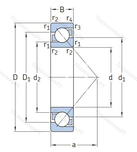 Однорядный шариковый подшипник 7220 BEGAP от производителя  SKF