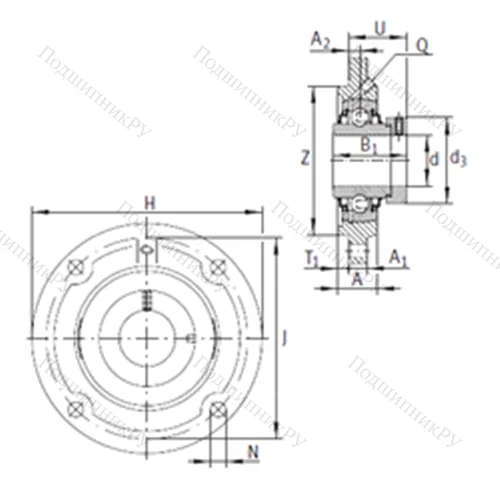 Подшипниковый узел шариковый радиальный RFE 30