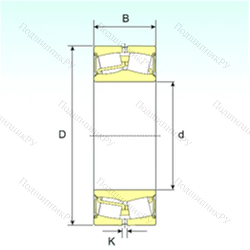 Подшипник роликовый радиальный самоцентрирующийся 22214-2RS от производителя  ISB