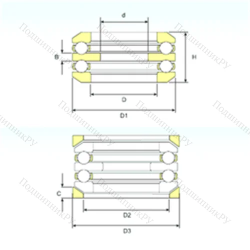 Подшипник шариковый упорный 54409 U 409