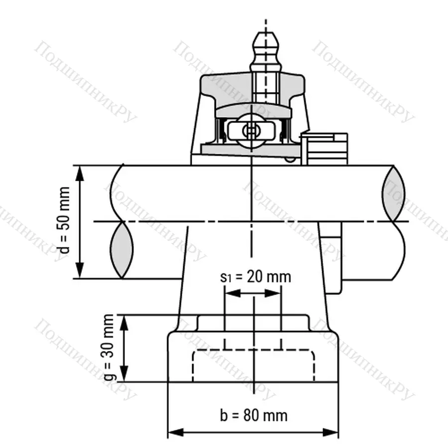 Подшипниковый узел UKP 311+H 2311 - Вал: 50 мм