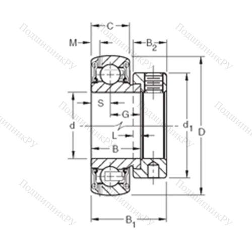 Подшипник шариковый радиальный GRA 101RRB от производителя  TIMKEN Подшипник шариковый радиальный GRA 101RRB от производителя  TIMKEN
