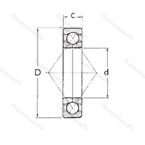 Подшипник шариковый радиально-упорный с четырёхточечным