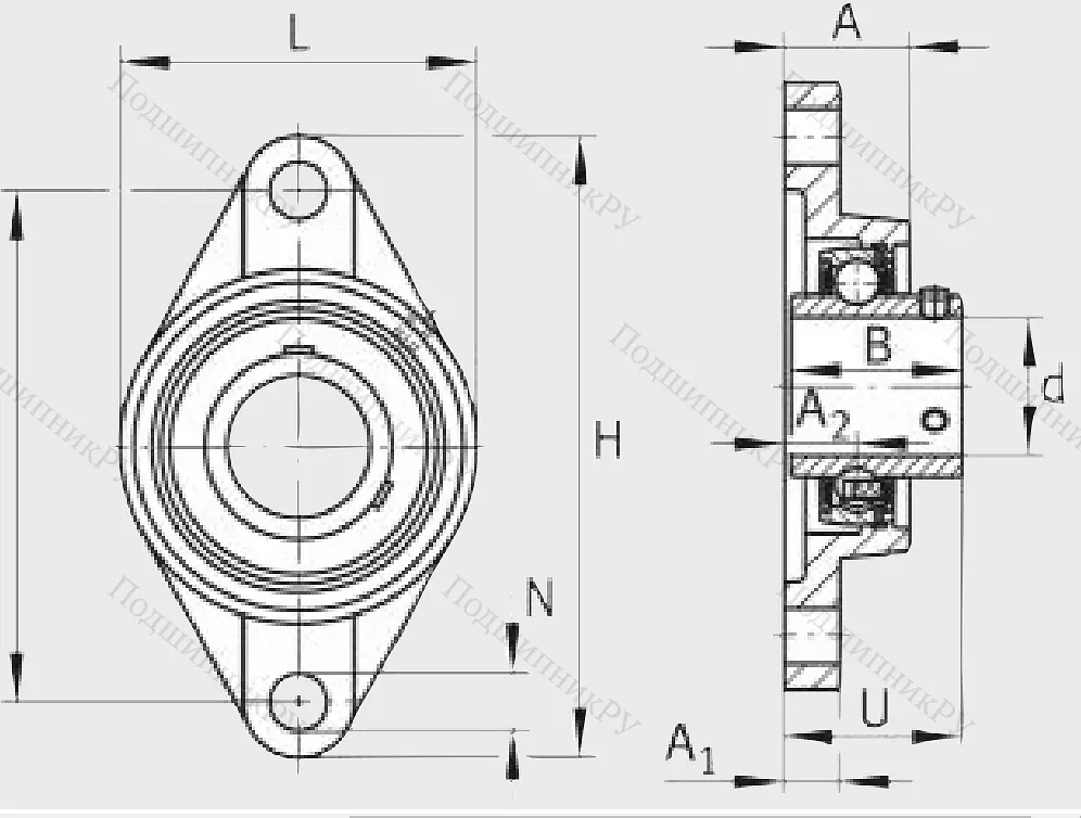 Подшипниковый узел UCFL 212 J 7 в Подольске