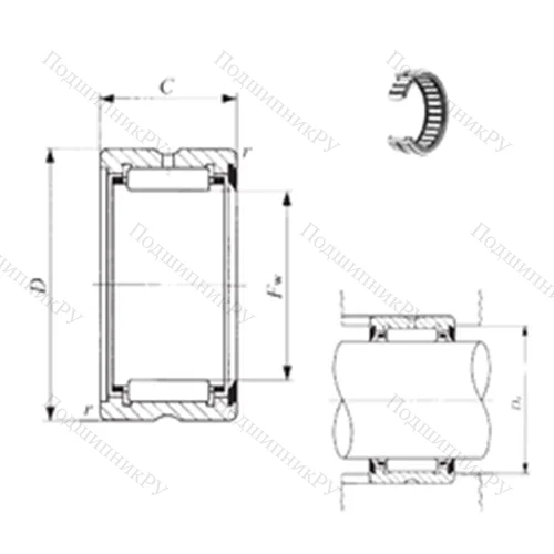 Подшипник игольчатый радиальный BR 263520 U