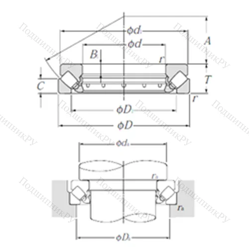 Подшипник роликовый упорно-радиальный 29420 от производителя  NTN