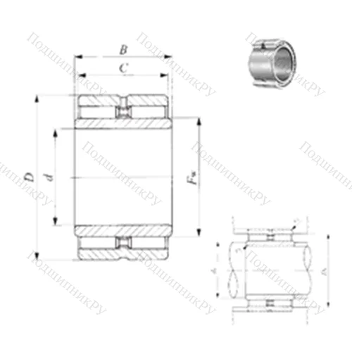 Подшипник игольчатый радиальный GBRI 406024