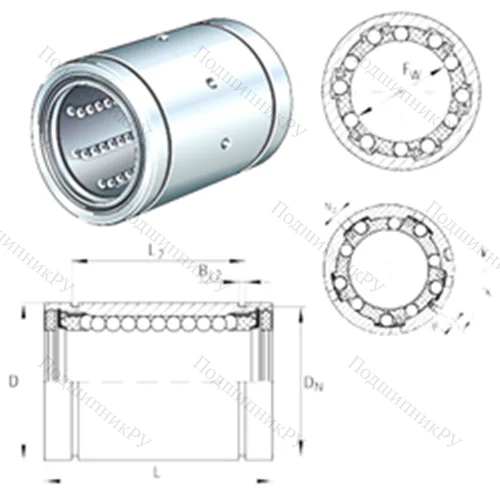 Подшипник шариковый линейный KB 40-PP-AS от производителя  INA