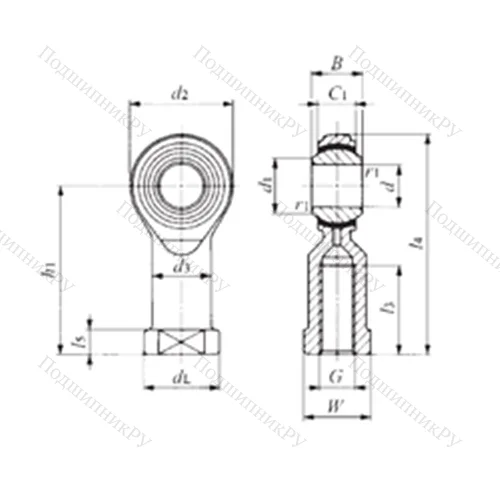 Подшипник скольжения сферический PHS 3EC от производителя  IKO
