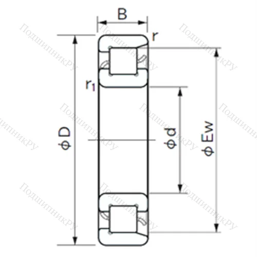 Подшипник роликовый радиальный NF 424