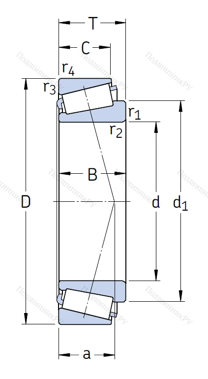 Конический роликовый подшипник 30203 J 2 от производителя  SKF