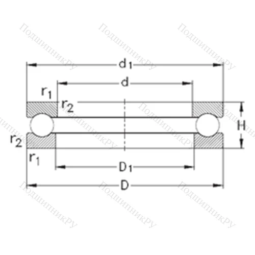 Подшипник шариковый упорный 51144-MP