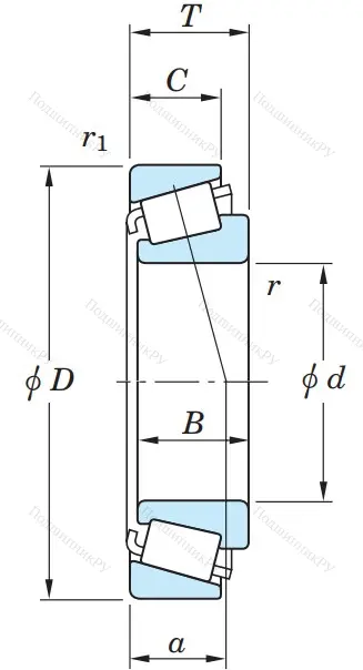 Конический роликовый подшипник 32018 X от производителя  SKF