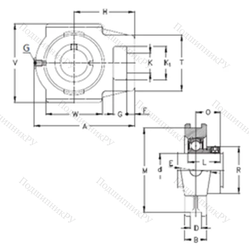 Подшипниковый узел шариковый радиальный RTUEO 90