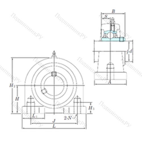 Подшипниковый узел шариковый радиальный UCPA 205-15