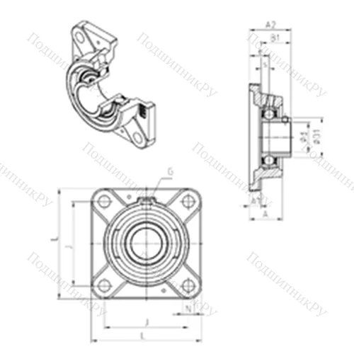 Подшипниковый узел шариковый радиальный USFE 201