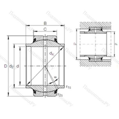 Подшипник скольжения сферический BLRB 365214F