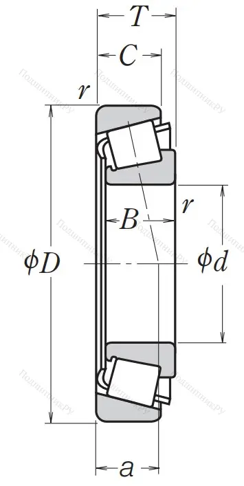 Конический роликовый подшипник HR 31313 J от производителя  NSK