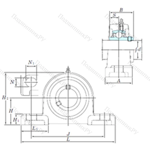 Подшипниковый узел шариковый радиальный UCP 207-20SC