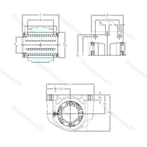 Подшипник шариковый линейный LUCR 8 от производителя  SKF