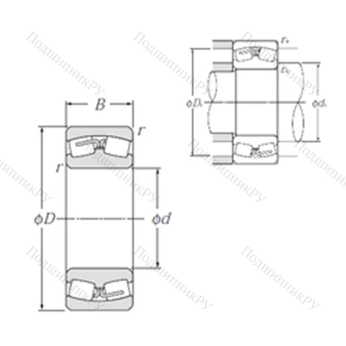 Подшипник роликовый радиальный самоцентрирующийся 23948 от производителя  NTN Подшипник роликовый радиальный самоцентрирующийся 23948 от производителя  NTN