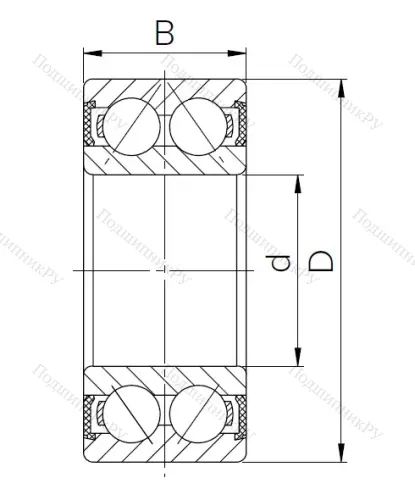 Радиально-упорный шариковый подшипник 3056303 2RS (3303 2RS) в Подольске