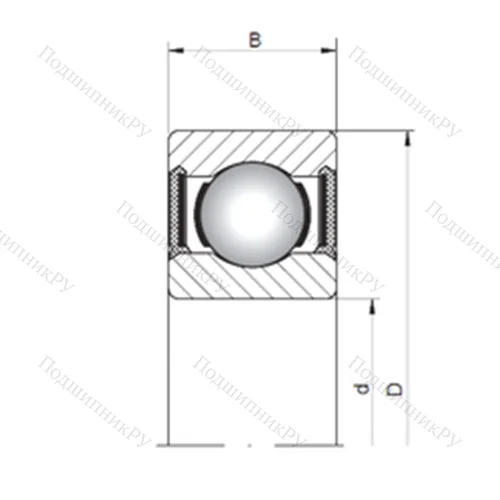 Подшипник шариковый радиальный 617/5-2RS от производителя  CX Подшипник шариковый радиальный 617/5-2RS от производителя  CX