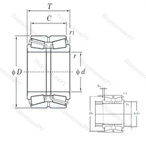 Подшипник роликовый радиально-упорный 46324 от производителя  KOYO Подшипник роликовый радиально-упорный 46324 от производителя  KOYO