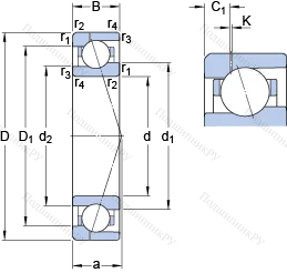Подшипник 71922 CE/HCP 4AH 1