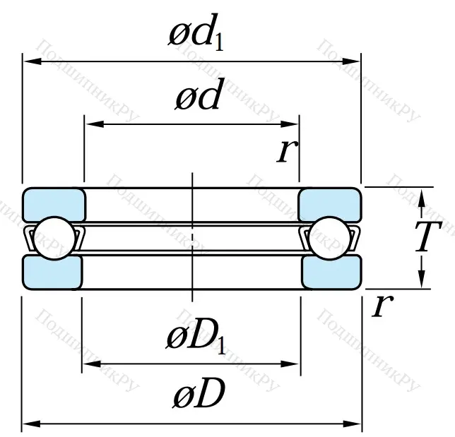 Упорный шариковый подшипник 51322 FY от производителя  KOYO
