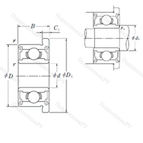 Подшипник шариковый радиальный FR 2-6ZZ от производителя  FBJ