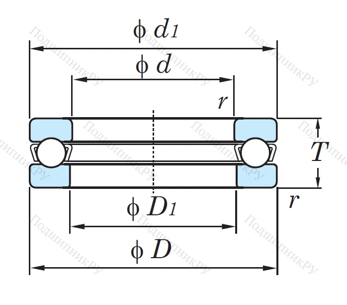 Упорный шариковый подшипник 51101 от производителя  KOYO