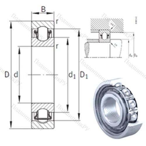 Подшипник с шариковыми роликами (ball roller) радиальный BXRE 007 от производителя  INA