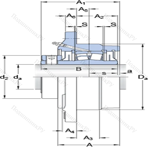 Фланцевые роликоподшипниковые узлы (стопорное кольцо и втулка, для дюймовых валов) FYRP 3 15/16-18