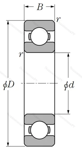 Шариковый однорядный подшипник 6-50305 А1Е (6305 N) в Подольске