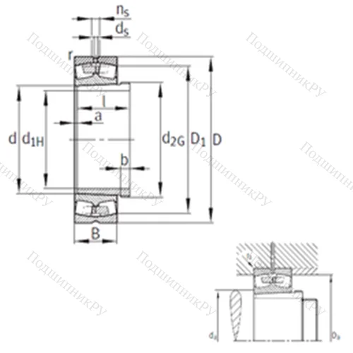 Подшипник роликовый радиальный самоцентрирующийся 241/630-B-K 30-MB+AH 241/630 от производителя  FAG Подшипник роликовый радиальный самоцентрирующийся 241/630-B-K 30-MB+AH 241/630 от производителя  FAG