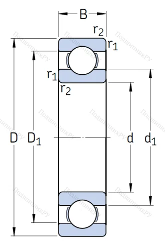 Однорядный шариковый подшипник 6317/C 3 от производителя  SKF