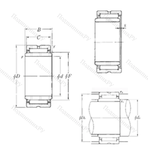 Подшипник игольчатый радиальный MR 243316+MI-202416