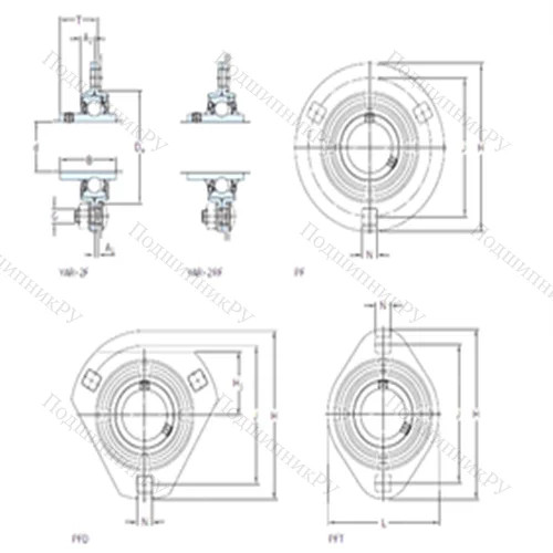 Подшипниковый узел шариковый радиальный PFT 20 TF