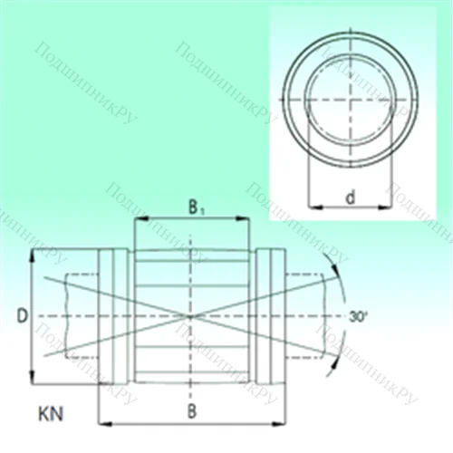 Подшипник шариковый линейный KN 50100-PP от производителя  NBS