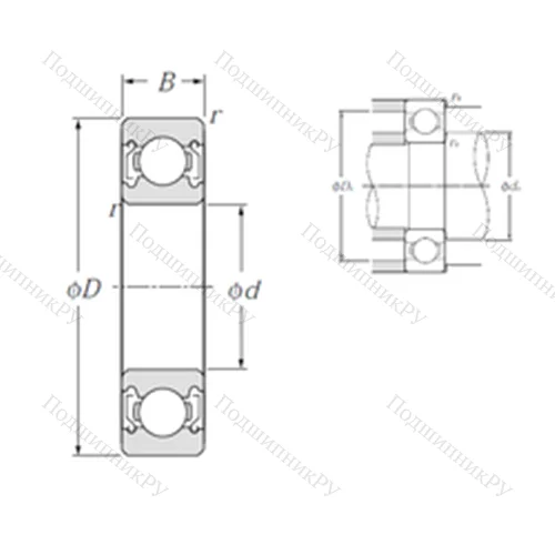 Подшипник шариковый радиальный 6804ZZ от производителя  NTN