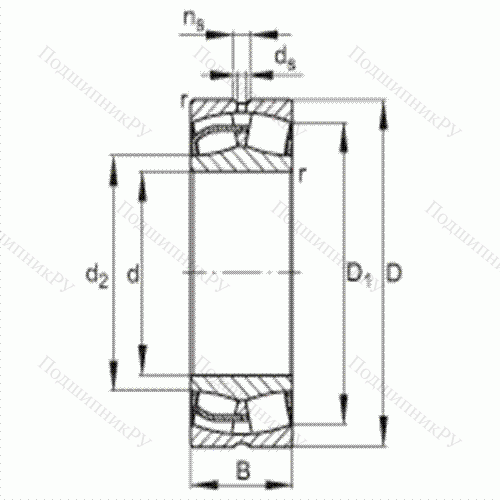 Подшипник роликовый самоустанавливающийся 24038-E 1 от производителя  FAG Подшипник роликовый самоустанавливающийся 24038-E 1 от производителя  FAG