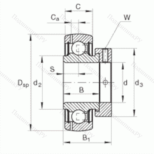 Подшипник шариковый закрепляемый GRAE 17-NPP-B от производителя  INA Подшипник шариковый закрепляемый GRAE 17-NPP-B от производителя  INA